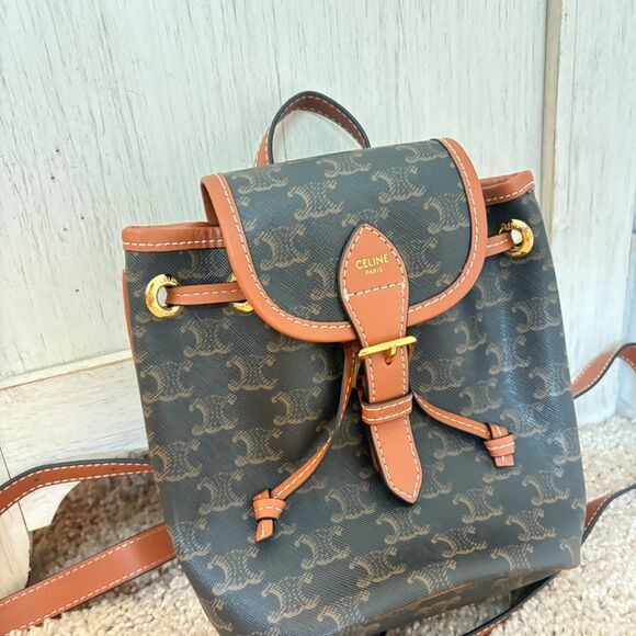 Mini Triomphe Leather Backpack - Picture 3 of 5